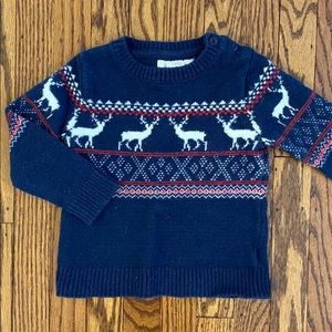 Navy Intarsia Reindeer Sweater